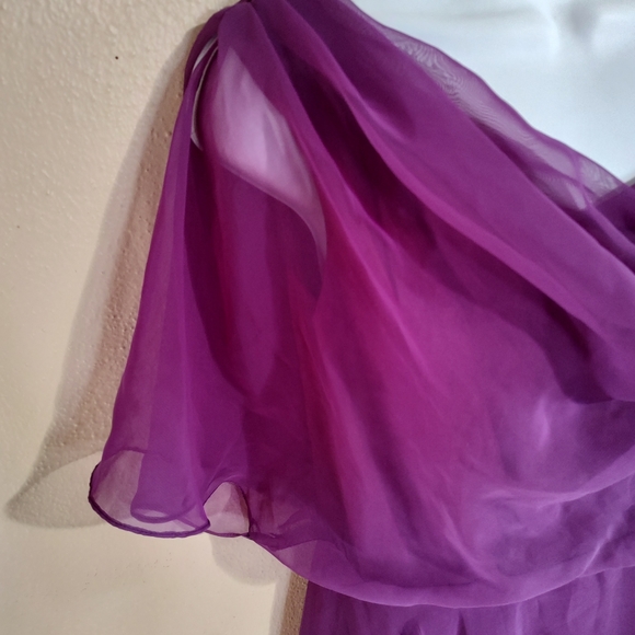 Vntg 80's Purple Chiffon Layered Polyester Prom Dress JCPENNEY Fashions Medium - Picture 13 of 13